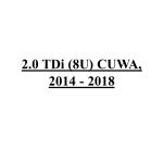 2.0 TDi (8U) CUWA, 2014 - 2018