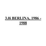 3.0i BERLINA, 1986 - 1988