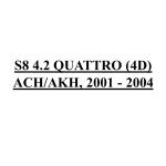 S8 4.2 QUATTRO (4D) ACH/AKH, 2001 - 2004